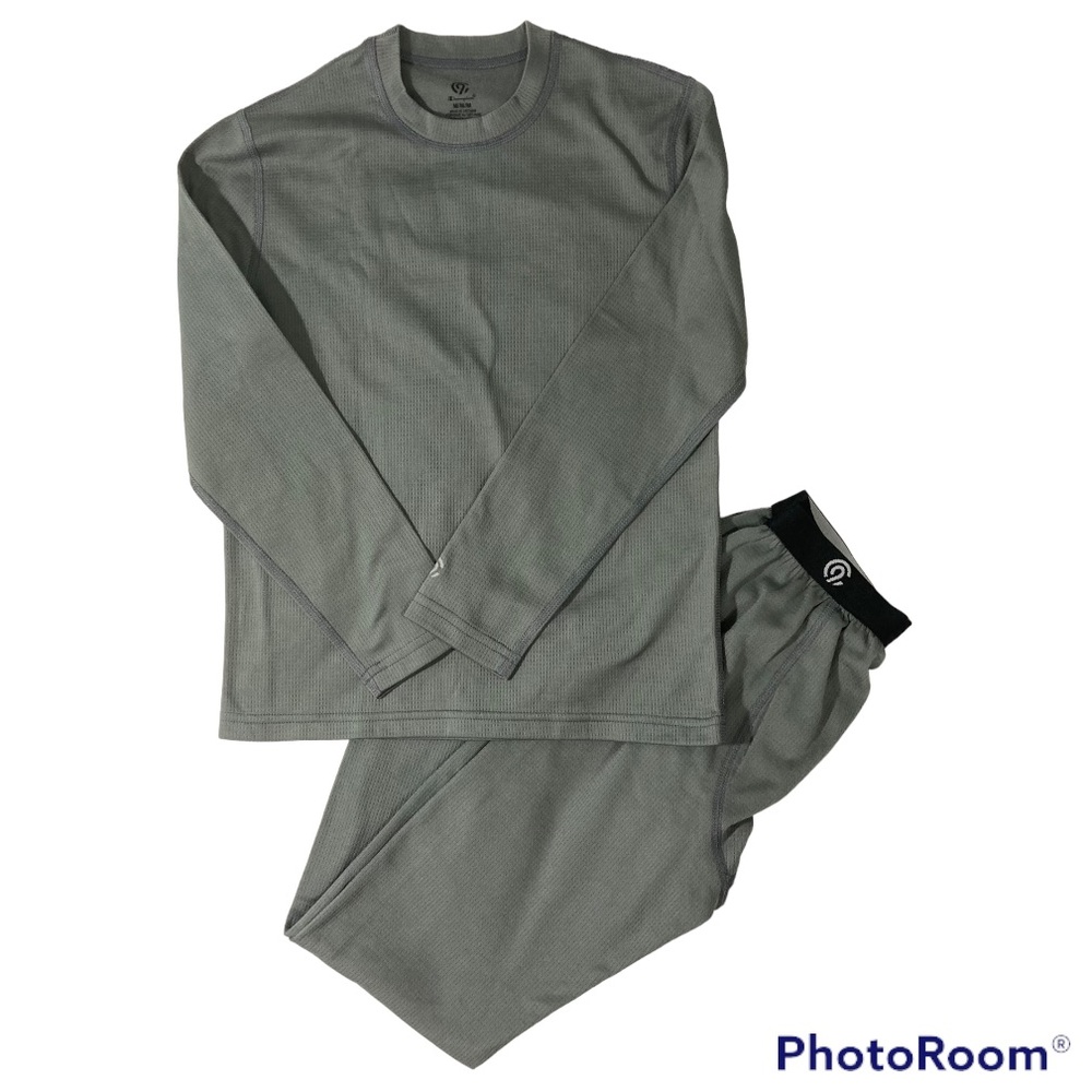 Boys Champion Thermal Underware Set Size M Grey Top and Pants